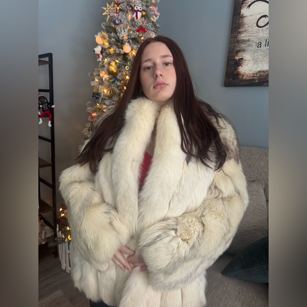Saga Fox Cream Fur Coat